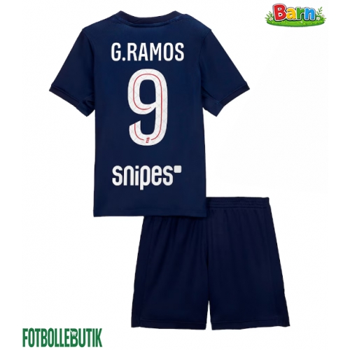 Paris Saint-Germain Goncalo Ramos #9 Hemmaställ Barn 2025-26 Kortärmad (+ Korta byxor)